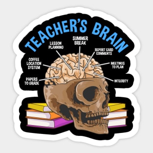 Teacher’s Brain Anatomy because Teachers love brains Funny Humor Gift Sticker